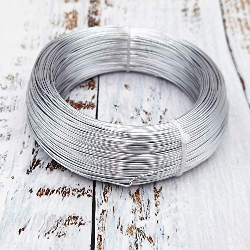 INSPIRELLE 18 Gauge Silver Aluminum Craft Wire Bendable Metal Wire | 377 Feet for Jewelry Craft Making - color: Silver, size: 18 Guage (1.0mm)