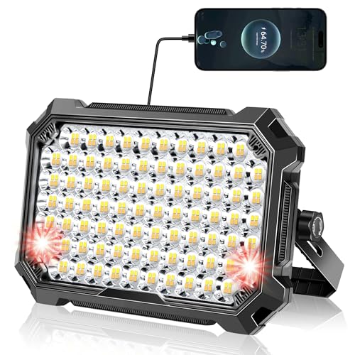 LED Work Light: Portable Rechargeable Magnetic Work Light | 10000LM output with 4 lighting modes, IP65 waterproof protection and a 13000mAh battery for garage, camping and emergency use