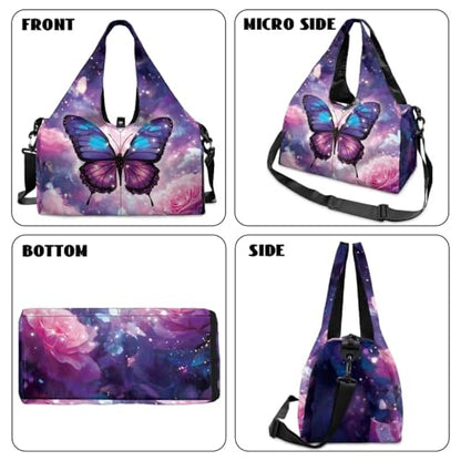 Yoga Mat Bag for Men Women Canvas Yoga Mat Carrier Take In Out Mat Easily for Beach Swim Bags Pool Sports Gym - color: Butterfly