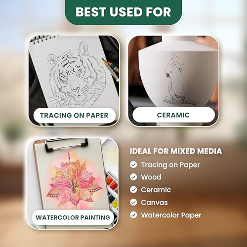 MyArtscape Graphite Transfer Paper Roll 17" x 15ft Wax Free Tracing Roll | Wax free Carbon Paper, Graphite Paper roll for reusable tracing on canvas, wood, paper, metal and ceramic