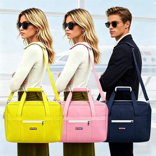 Gym Bag for Women Men, Water-Resistant Duffle Bag for Travel Sports, Lightweight Carry On Bag with Handles and Detachable Shoulder Strap (Yellow) - color: Yellow