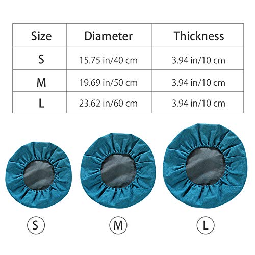 Round Floor Pillow Cover Tatami Floor Cushion Cover Straw Japanese Futon Cover Meditation Seating Ottoman Throw Protector for Living Room Indoor Outdoor Peacock Blue,23.62 inches - color: Peacock, size: 23.62 inches