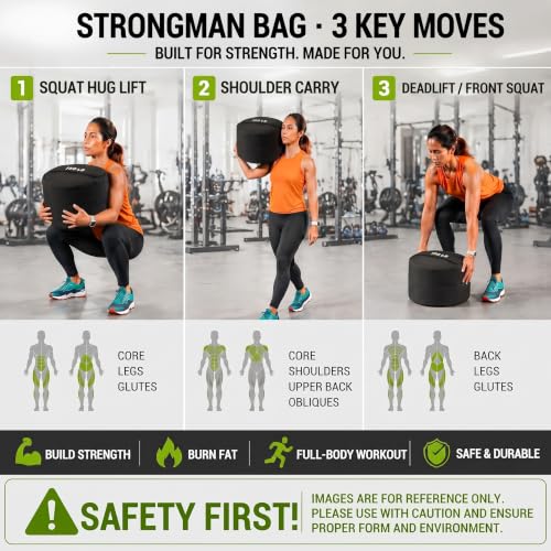 1 Pcs Sandbag for Working Out, Heavy Duty Unfilled Workout Sandbag for Weight Training, Cross Training, Strongman, Fitness, Full Body, Adjustable Weight for Commercial and Home Gym