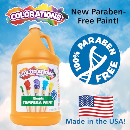 Colorations Paraben-Free Washable Green Tempera Paint for Kids, 1 Gallon | Vibrant, Non-Toxic & Made in the USA, Classroom Must-Haves, Bulk Arts & Crafts Supplies - color: Apple Green