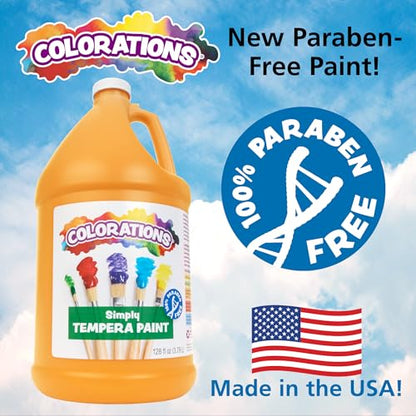 Colorations Paraben-Free Washable Green Tempera Paint for Kids, 1 Gallon | Vibrant, Non-Toxic & Made in the USA, Classroom Must-Haves, Bulk Arts & Crafts Supplies - color: Apple Green