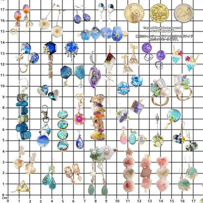 FUNSHOWCASE Cabochon Resin Mold Pack of 2 Mosaic Tile Epoxy Casting Jewelry Making - color: 358 Cavities 15 Designs
