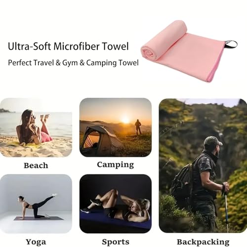 Quick-Dry Microfiber Towel 16"x32" – Ultra Soft, Super Absorbent, Lightweight & Compact Travel Towel for Gym, Yoga, Camping, Hiking, Beach & Sports