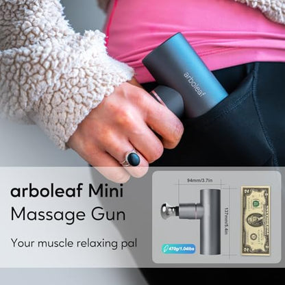 arboleaf Mini Massage Gun Deep Tissue with Metal Heads, Muscle Massager - color: Lightgray