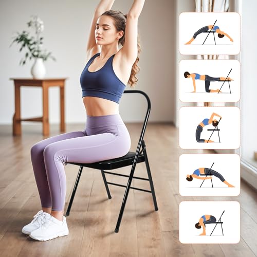 INNOLIFE Yoga Auxiliary Chair - Backless, Relieve Neck & Back Pain, Abs & Core Training, Balance Handstand, Flexibility & Strength