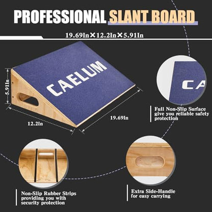 CAELUM Slant Board for Squats, Training Incline Wedge for Calf Stretching - color: Blue