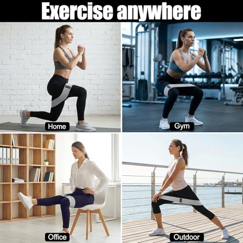 12 Pcs Fabric Resistance Bands for Working Out, for Working Out Booty Workout Stretch Exercise Bands Non Slip for Legs Squat Resistance Loop for Home Gym Workout, Yoga, Pilates
