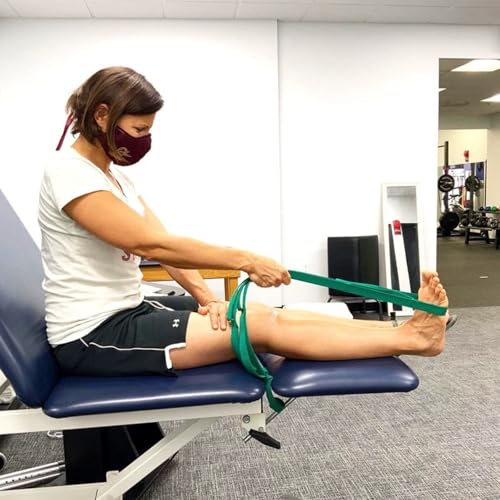 Stretching Strap Yoga Strap for Home Workout, Exercise, Pilates and Gymnastics, 10 Loops Non-Elastic Stretch Bands with Aesthetic Packaging for Women & Men - color: Green