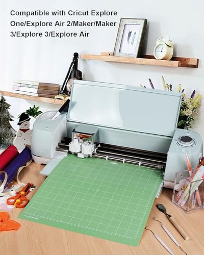 Gwybkq Cutting Mat, Compatible With Maker 3/Maker/Explore 3/Air 2/Air/One 12 Pack 12x12 Cut Mats Replacement Accessories Adhesive Sticky Green Cricket Standard Card - color: Green(Standard)