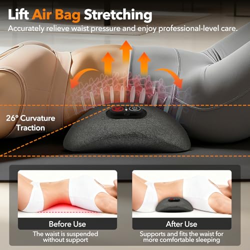 Upgraded 3-in-1 Triple Fusion Back Massager with Heat & Massage Stretch - color: Gray