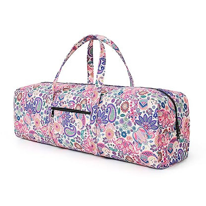 Boulder Bee | Yoga Mat Bag | Large Yoga Mat Carrier with Wet Pocket | Yoga Gifts | Gym Tote Bag for Women - color: Pink