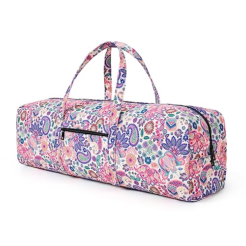 Boulder Bee | Yoga Mat Bag | Large Yoga Mat Carrier with Wet Pocket | Yoga Gifts | Gym Tote Bag for Women - color: Pink