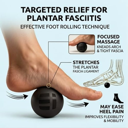 Massage Lacrosse Balls for Deep Tissue Relief - Trigger Point Therapy Ball Set for Plantar Fasciitis, Myofascial Release for Back, Shoulder, Foot - Massage Ball Roller - 2 Pack (Night Black) - color: Night Black