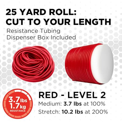 THERABAND Resistance Tubing, Exercise Band, Physical Therapy, 25', M, Red - color: Level 2 / Medium - Red, size: 25 Foot