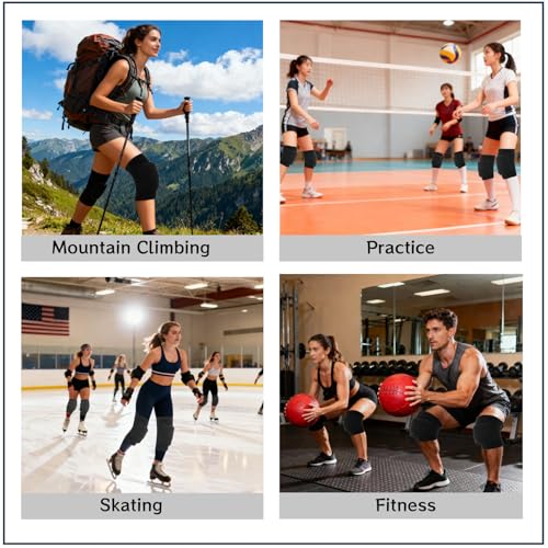 14 Pairs Volleyball Knee Pads Medium Black Soft Breathable Knee Braces for Men Women Dancers Yoga Running Football Skating Cycling Wrestling