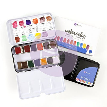 Prima Marketing Watercolor Confections ART PHILOSOPHY Confections Watercolour Pans Odyssey 12pk