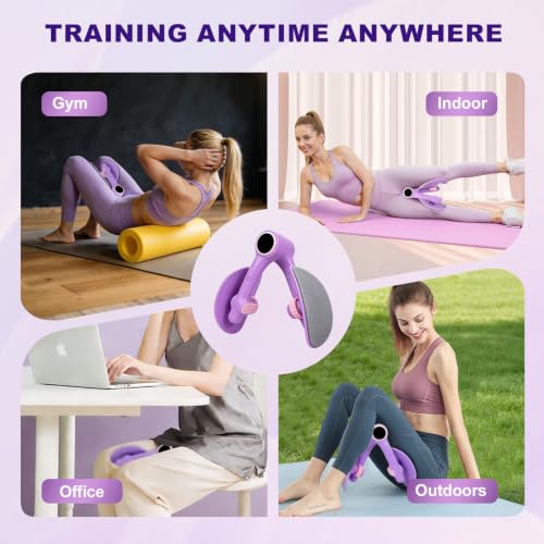 Pelvic Floor Exercise Devices 35LB Resistance Thigh Trainer with Band - size: Purple