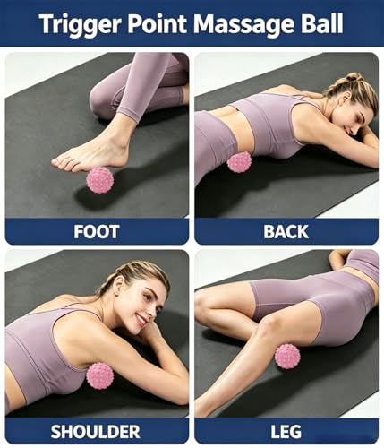 Foot Massage Ball Deep Tissue Myofascial Release Tool for Plantar Fasciitis Relief Portable Acupressure Roller for Tight Muscles Fascia Ball for Home Office Gym Travel Pink - color: 1 Pink Ball