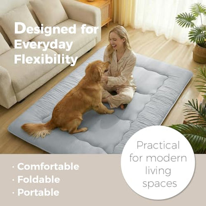 XICIKIN 2.5" Japanese Floor Mattress, Japanese Futon Mattress - color: Grey, size: Twin（80" x 39"）