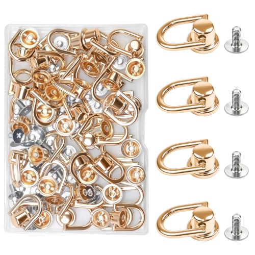 40Pcs D Rings for Purse,Metal D Rings for Bag Making, Purse Hardware for Handbags, Crossbody Straps, Leather Craft, DIY Bag Repair (LightGold) - color: Lightgold