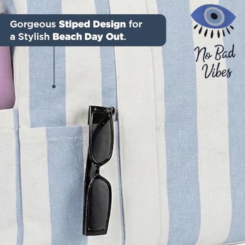 Folkulture Beach Tote Bags For Women, Beach Must Haves 2026-18x15 Inch | Waterproof,Sandproof, Large Tote Bags for Women, Swimming Pool, Beach Essentials, Simple Modern Pool Bag, Bolsos Para Mujeres - color: Evil Eye
