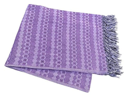 Del Mex Mexican Rebozo Shawl Blanket Doula - color: Lavender/White, size: Regular (6 ft x 2.5 ft)