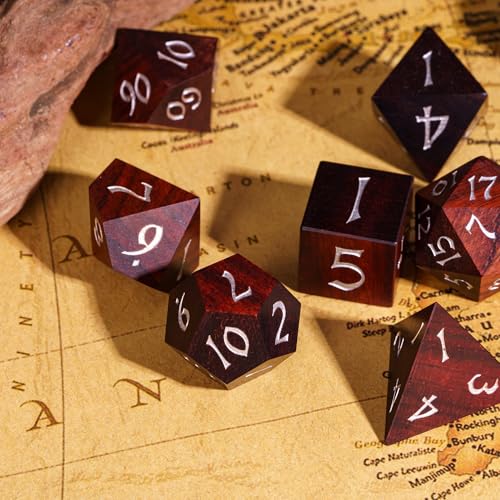 Wooden DND Dice Set Red Sandalwood Wood Dice Set for Tabletop Games - color: Big Red Sandalwood