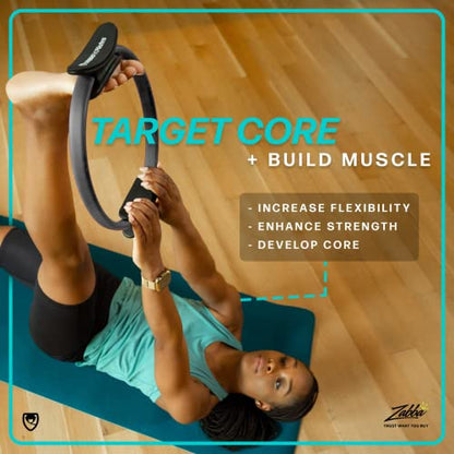 URBNFit Pilates Ring - 12" Magic Circle w/Dual Grip, Foam Pads for Inner Thigh Workout, Toning, Fitness & Pelvic Floor Exercise - Yoga Rings w/Bonus Exercise Guide - color: Teal