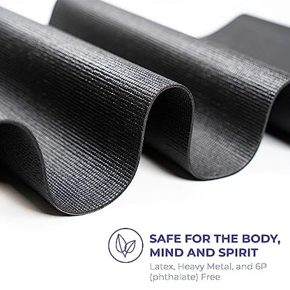 Voyage 5mm Studio Yoga Mats, 10 Pack, 72x24in | Extra Long, Anti-Tear Exercise Mats for Workout, Stretching, Fitness - Non Slip Gym Mats for Home, Schools and Studios - color: Black