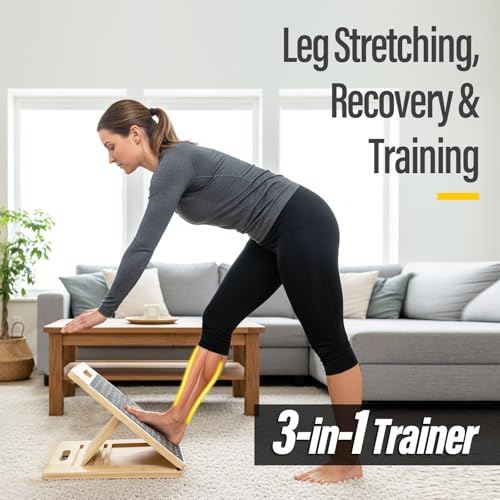 2026 New Slant Board Calf Stretcher | High-Strength Bamboo Calf Stretch Board | Large Slant Board for Calf Stretching & Exercise, Velour Board, Incline Board, Hamstring Stretcher