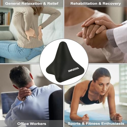 Manual Trigger Point Massage Tool Small Massager Ball 3″×2.6″ Black - color: Black