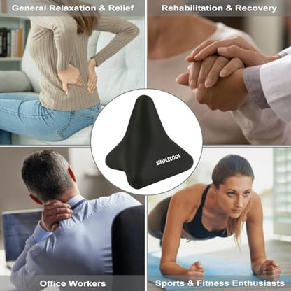 Manual Trigger Point Massage Tool Small Massager Ball 3″×2.6″ Black - color: Black