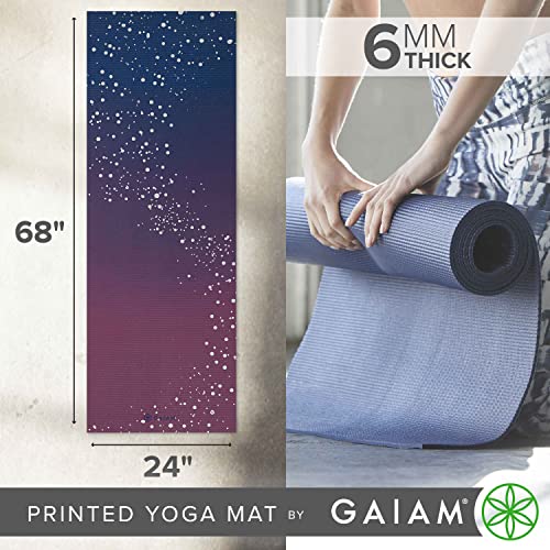 Gaiam Premium Yoga Mat, 6mm Thick Print Mat - color: Sublime Sky