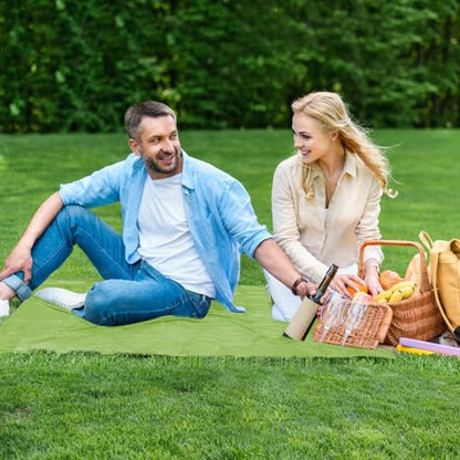 Pocket Picnic Blanket, Small Picnic Blanket 43x55" 2.54 oz Green for 1-2 - color: Green (Black Pack), size: 43x55″