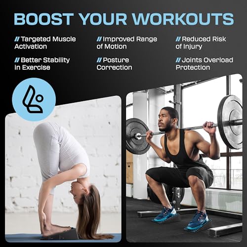 Flexelent Heel Elevated Squat Wedge Block Pair, 17° Angle, Bag Included - color: Light Blue Sky