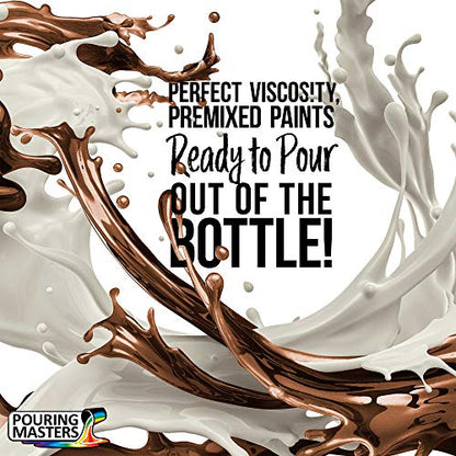 Pouring Masters Coffee Brown Metallic Pearl Ready to Pour Acrylic Pouring Paint - Premium 8-Ounce Pre-Mixed Fluid Acrylic Paint - Fluid Art Supplies for Canvas, Wood, Paper, Tile & Rocks - color: Coffee Brown Metallic Pearl, size: 8 Fl Oz (Pack of 1)