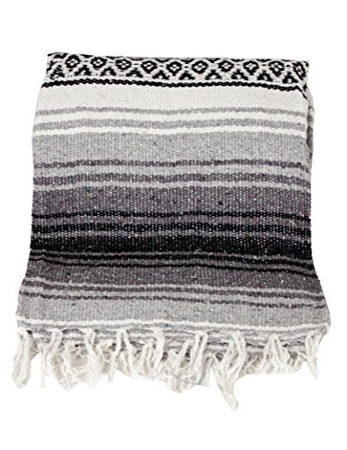 Canyon Creek Authentic Mexican Yoga Falsa Blanket (Grey) - color: Grey