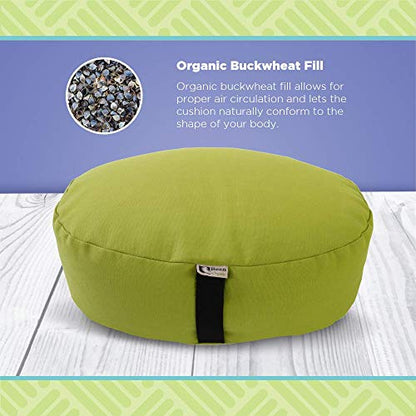 Bean Products Hemp Oval Zafu Meditation Cushion, Yoga Pillow - Black | Heavy Weight Washable Hemp Cover - Buckwheat Hull Filled Inner liner - Zen Floor Sitting Cushion - 14"x18" - color: Hemp Black, size: XL Oval - 14"x18"