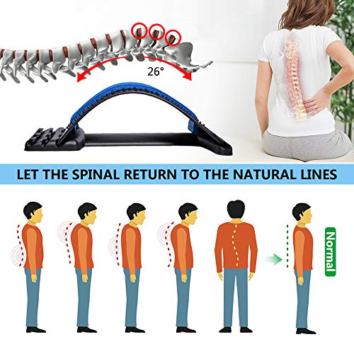 JUMPOW Back Stretcher for Lower Back Pain Relief,3 Level Lumbar Board - color: Black, Blue-3 Level