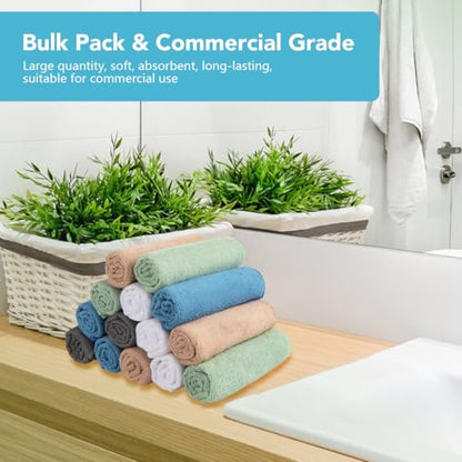 Orighty Washcloths Bulk, 200 Pack Microfiber Face Towels, 12x12 Inch - color: Multicolor