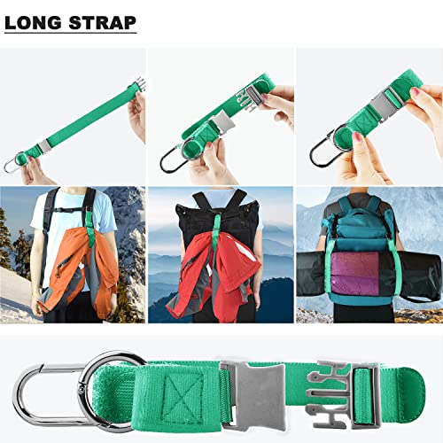 ZINZ Elastic Jacket Gripper Travel Strap with D-Ring Hooks and Buckle, Suitcase Straps Belts Travel Accessories, Makes Your Hands Free - color: Light Green