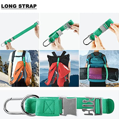 ZINZ Elastic Jacket Gripper Travel Strap with D-Ring Hooks and Buckle, Suitcase Straps Belts Travel Accessories, Makes Your Hands Free - color: Light Green