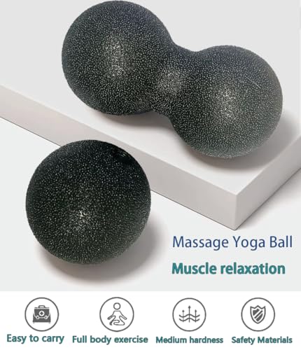 Peanut Massage Ball, Double Lacrosse Foam Roller for Physical Therapy, Firm | Deep Tissue Exercise, Myofascial Release, Muscle Knots Acupoint Relief, Trigger Point Tool for Neck Back Feet Waist Pain