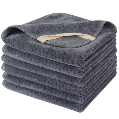SINLAND Microfiber Facial Cloths Fast Drying Washcloth 12inch x 12inch Grey 6 pack … - color: Grey, size: 1 Count (Pack of 6)