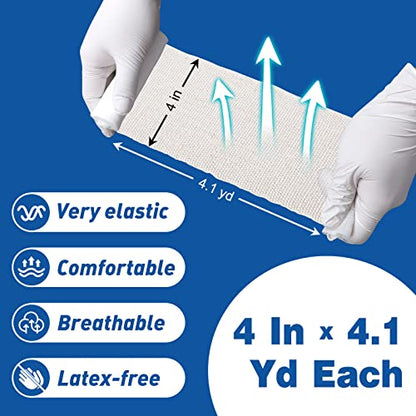 AZEN 30 Pack Gauze Rolls Bandages, 4 in x 4.1 Yards, Premium Medical Supplies & First Aid Supplies, Bandage Wrap Vet Wrap, Mummy Wraps - color: 30p, size: 4IN