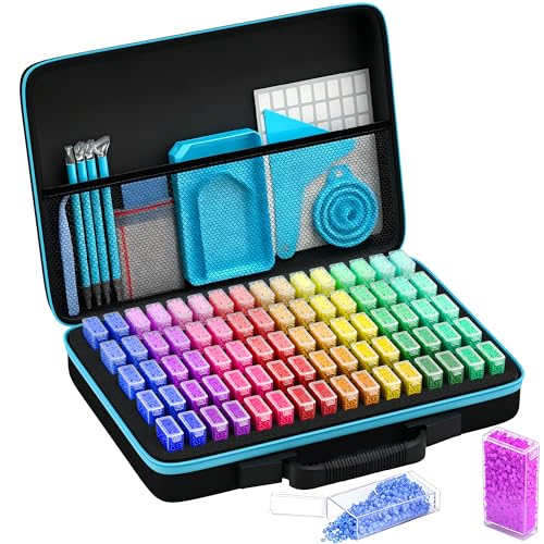 Diamond Painting Storage Containers Art Kits for Adults, 80 Slots Portable Bead Storage Boxes for Diamond Painting Accessories and Tools - size: 80 Square Bottle